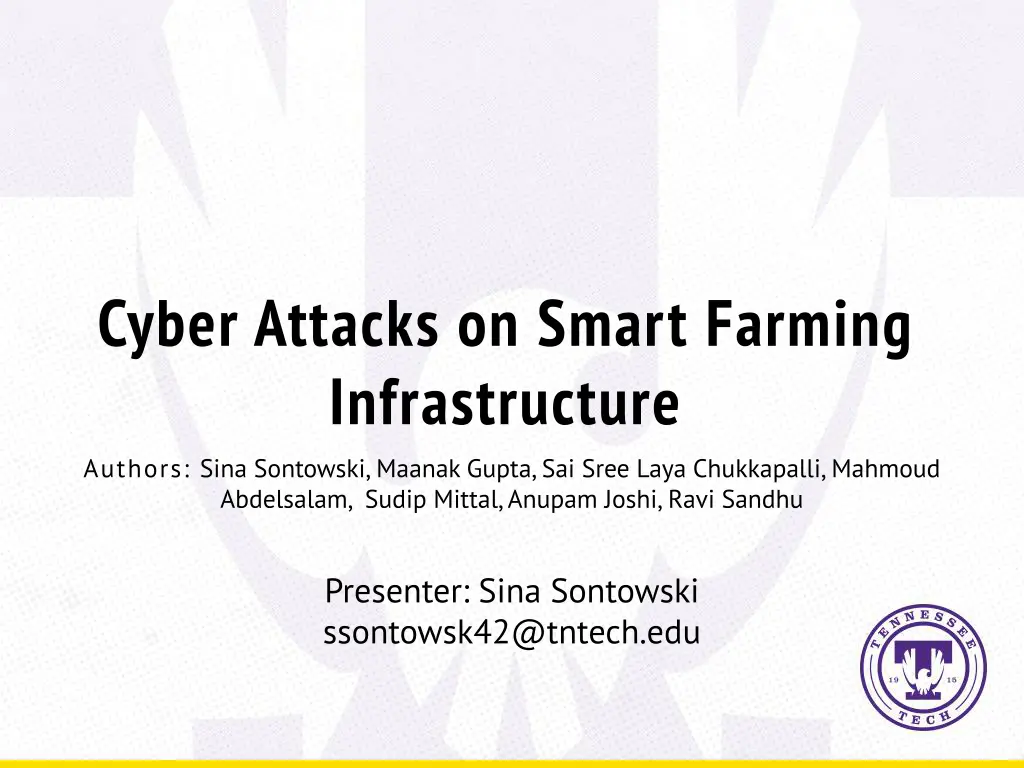 cyber attacks on smart farming infrastructure