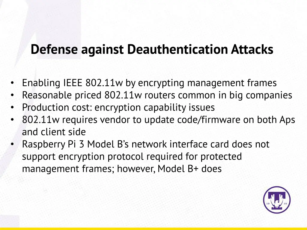 defense against deauthentication attacks
