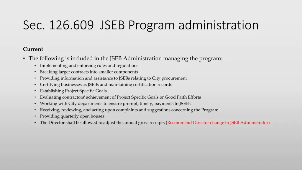 sec 126 609 jseb program administration