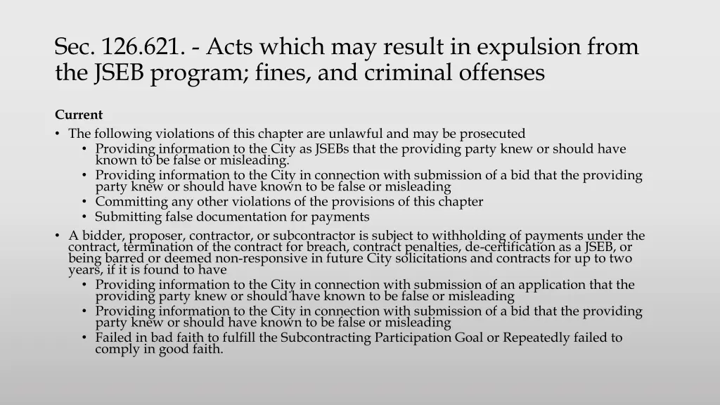 sec 126 621 acts which may result in expulsion