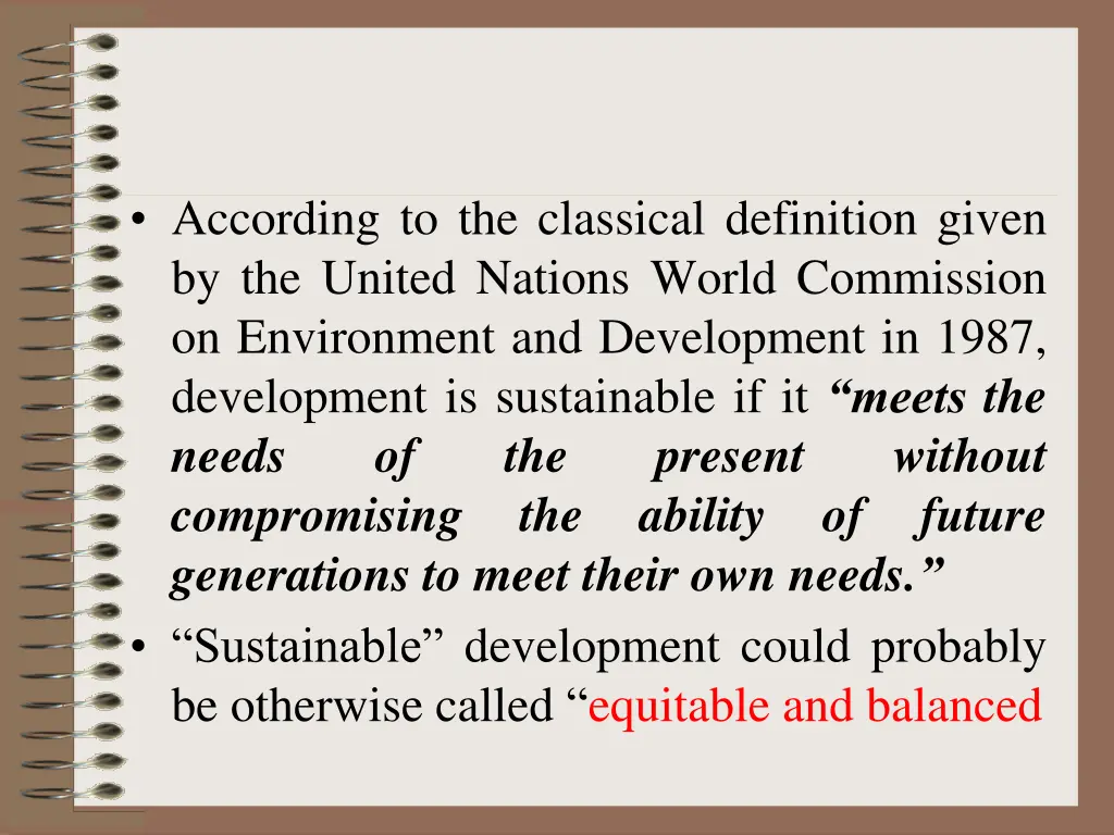 according to the classical definition given