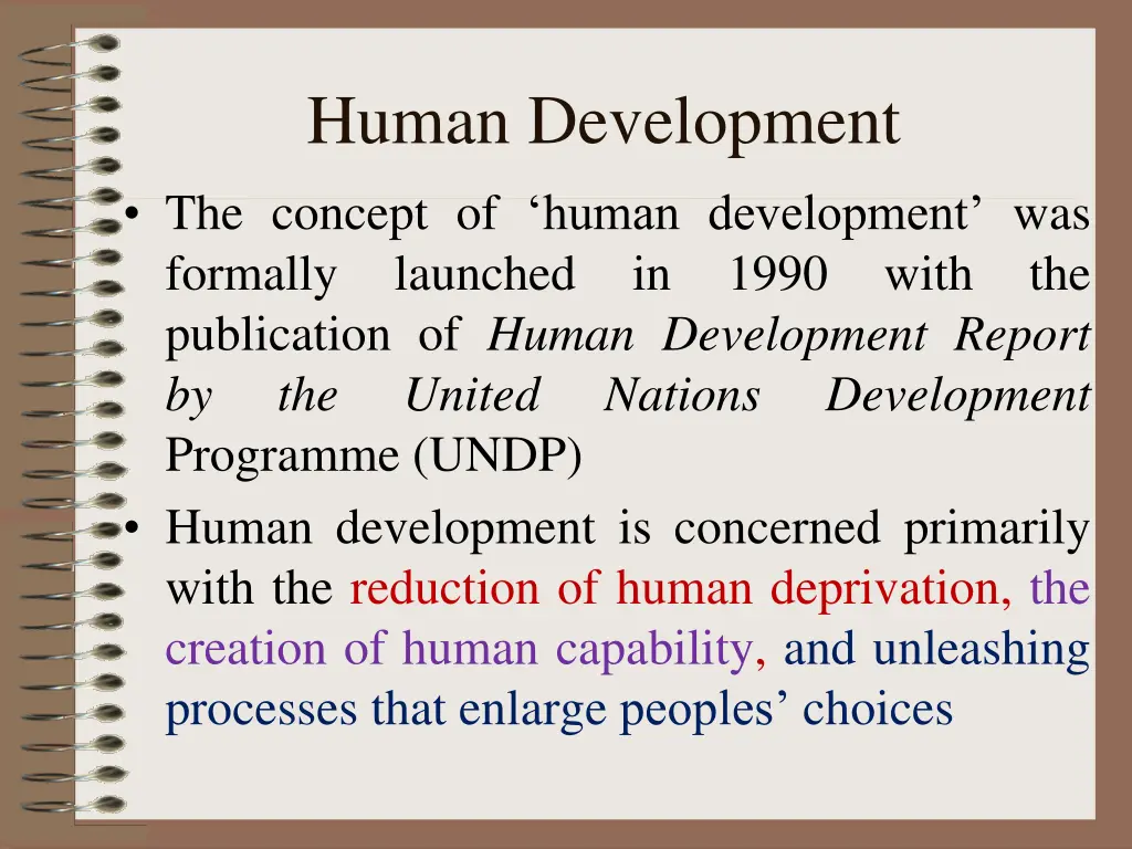 human development the concept of human