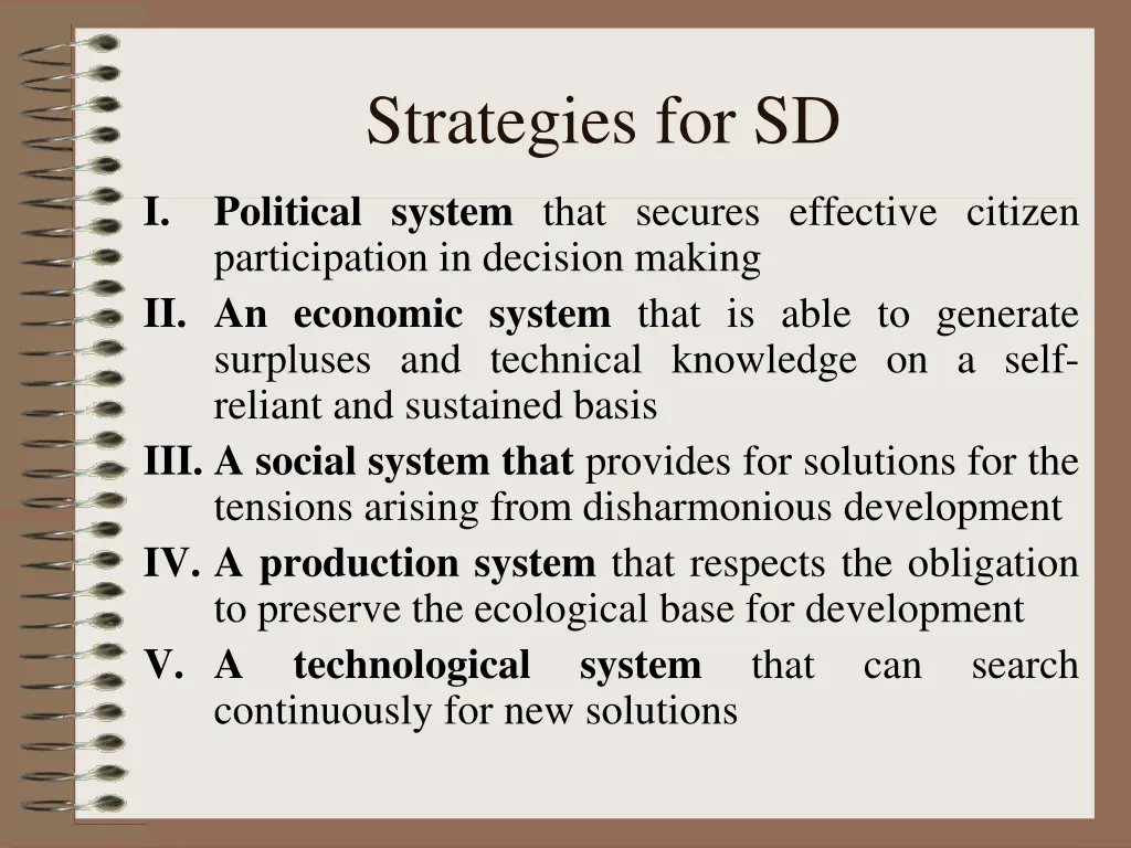 strategies for sd