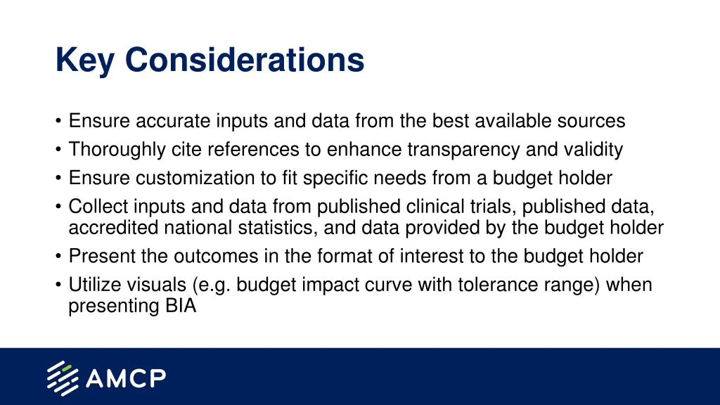 key considerations