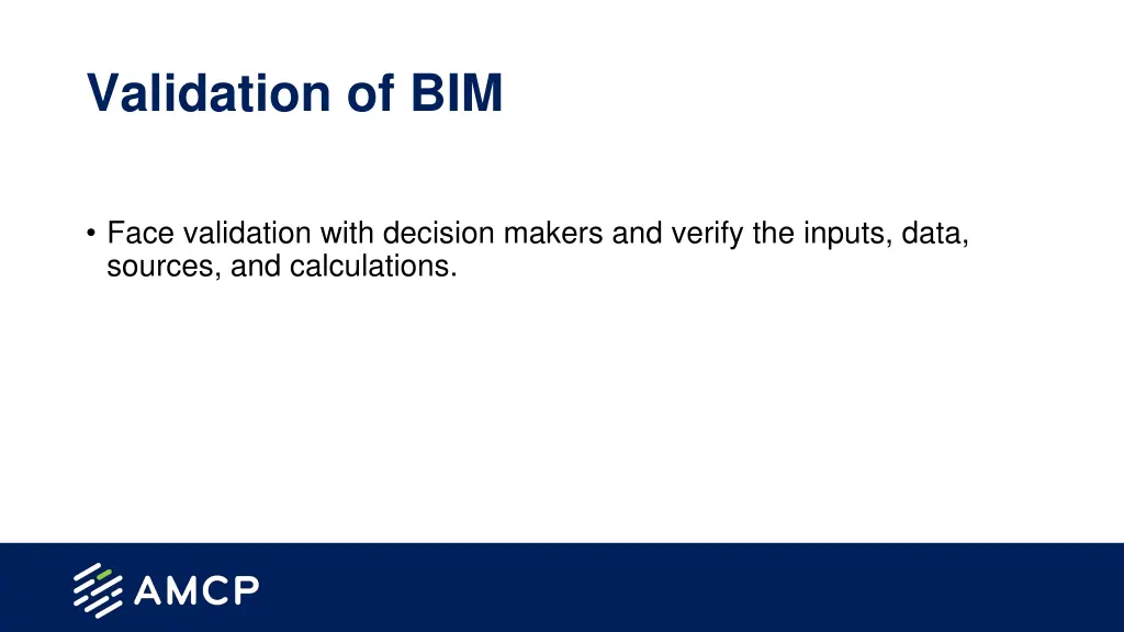 validation of bim