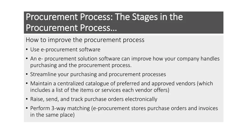 procurement process the stages in the procurement 11