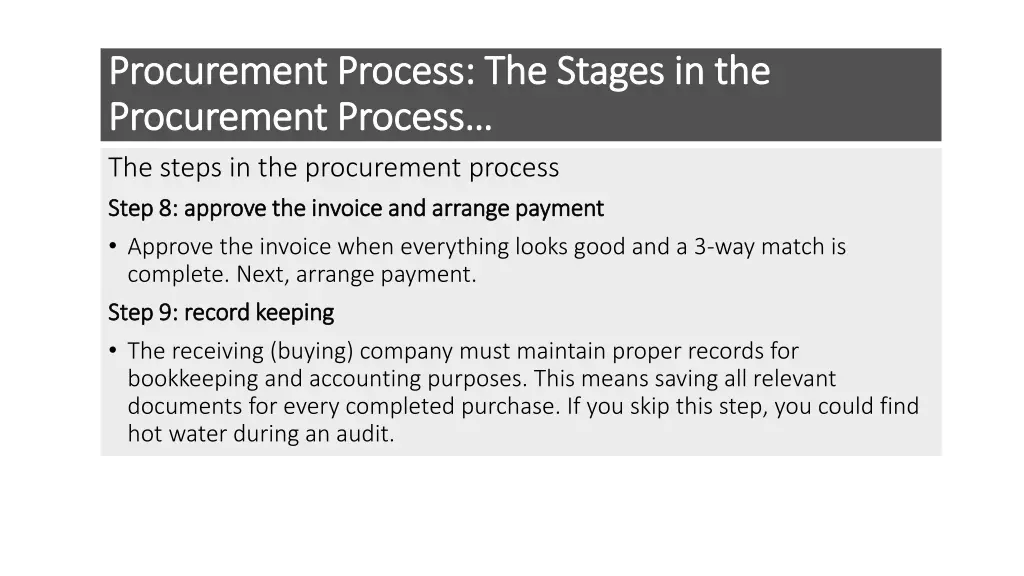 procurement process the stages in the procurement 9