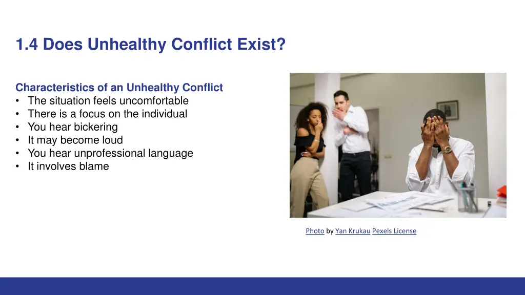1 4 does unhealthy conflict exist