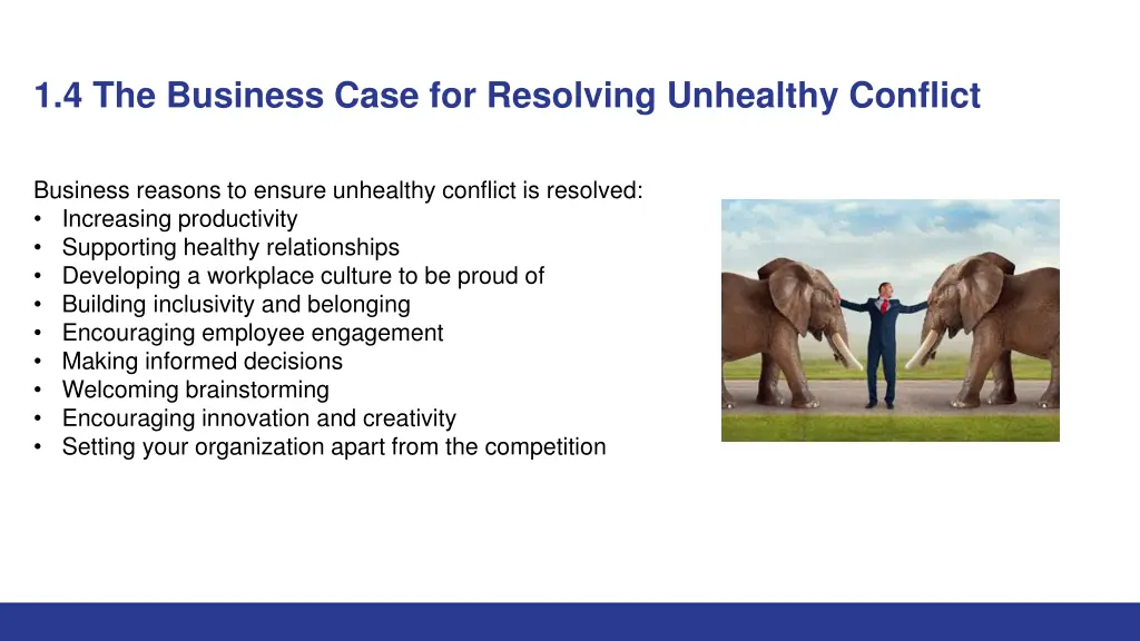 1 4 the business case for resolving unhealthy