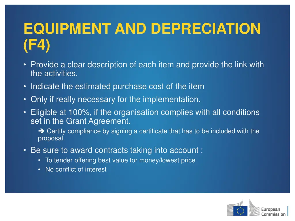 equipment and depreciation f4