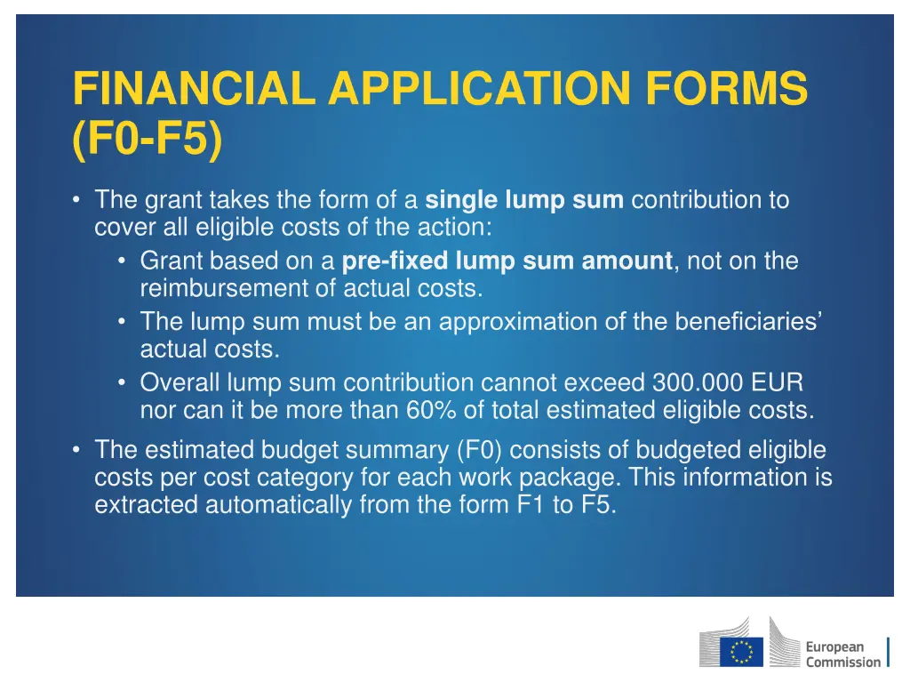 financial application forms f0 f5