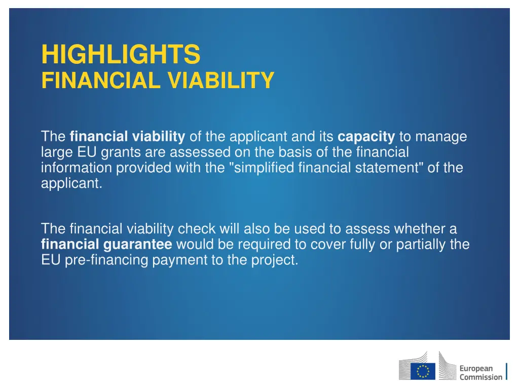 highlights financial viability