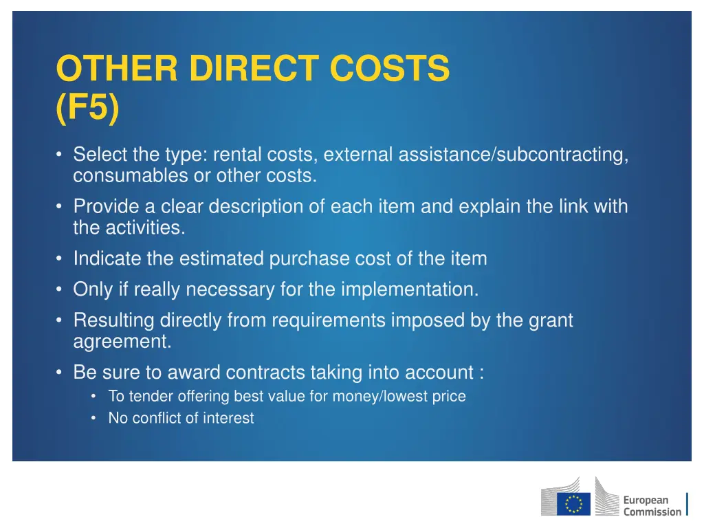 other direct costs f5