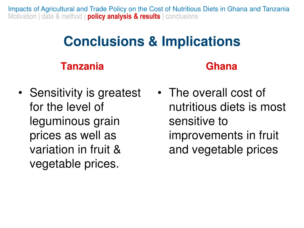 impacts of agricultural and trade policy 17