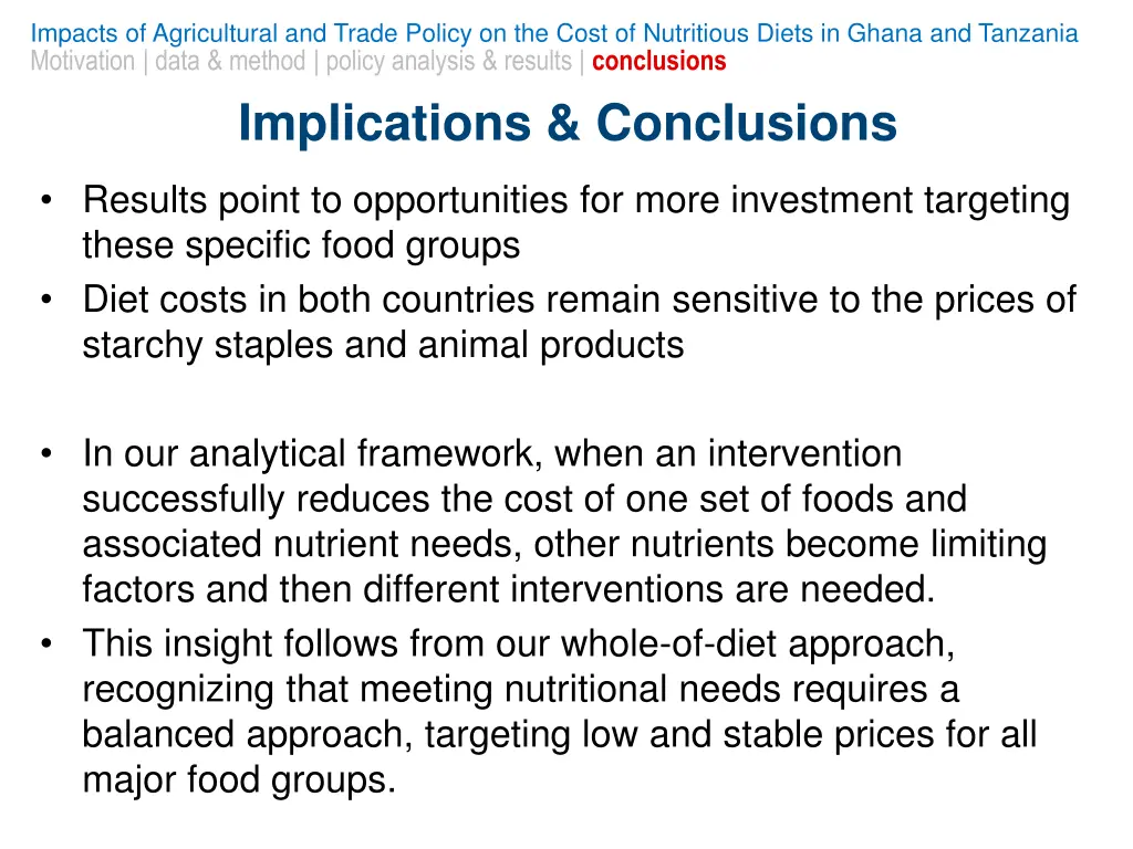 impacts of agricultural and trade policy 18
