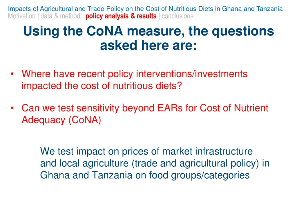 impacts of agricultural and trade policy 9