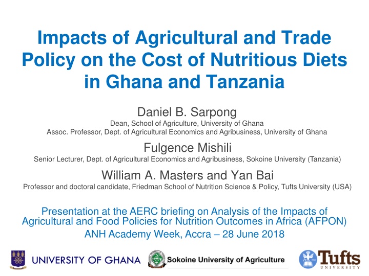 impacts of agricultural and trade policy