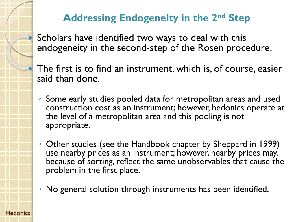 addressing endogeneity in the 2 nd step