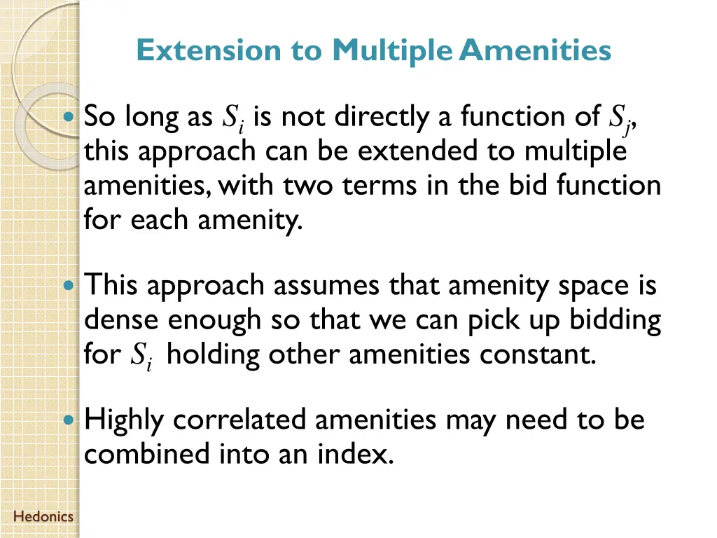 extension to multiple amenities