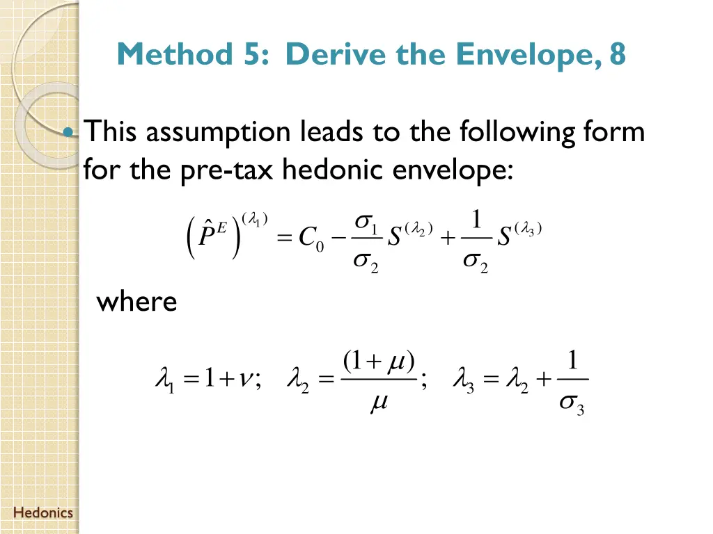 method 5 derive the envelope 8
