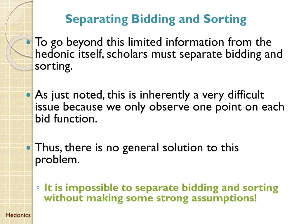 separating bidding and sorting
