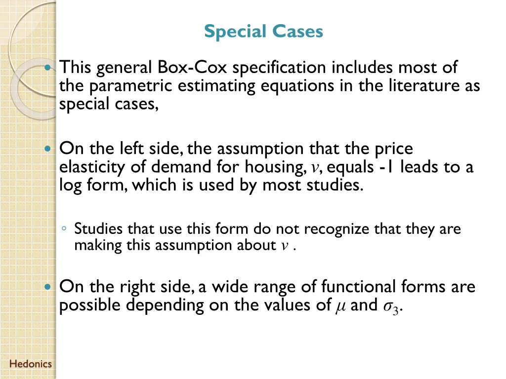 special cases