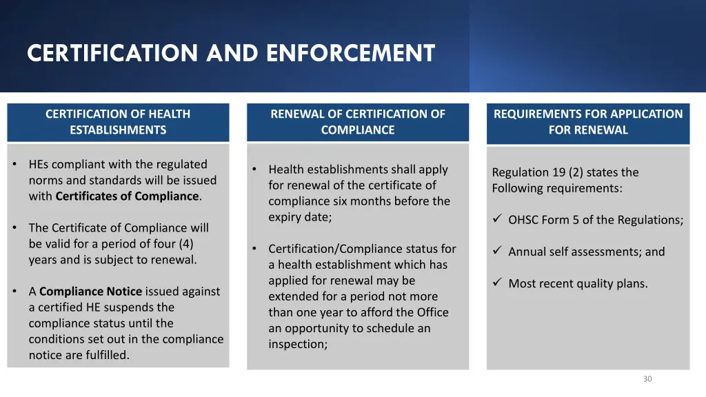 certification and enforcement 1