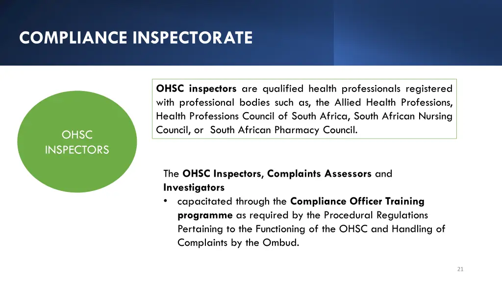 compliance inspectorate