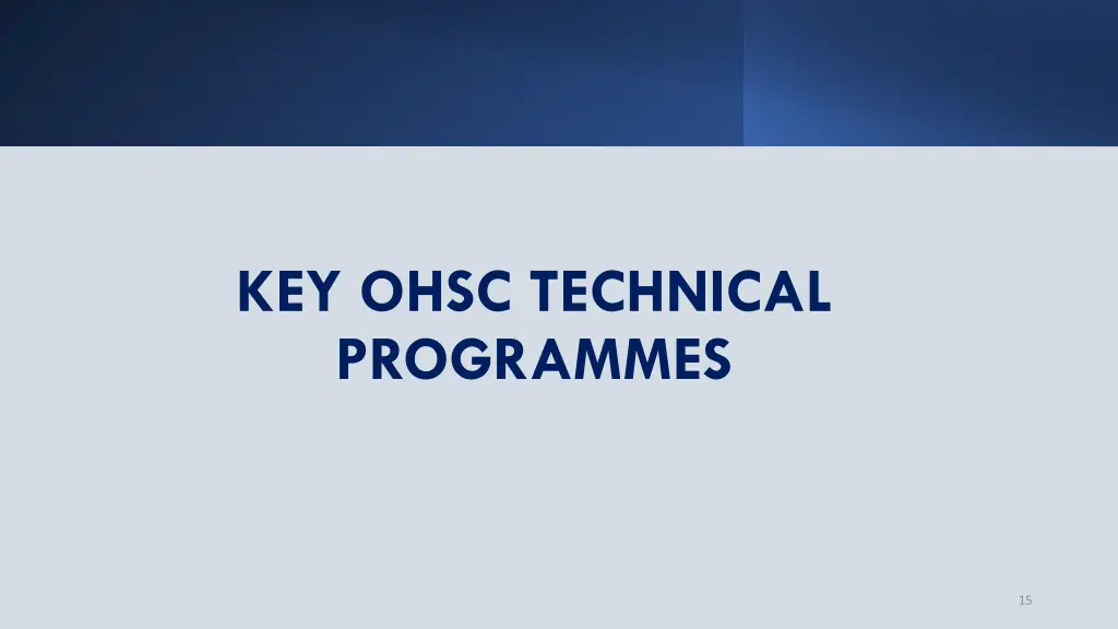 key ohsc technical programmes