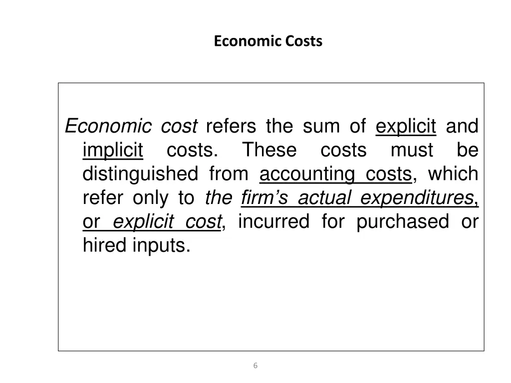 economic costs