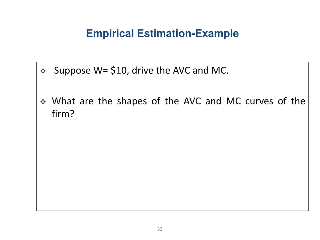 empirical estimation example 1