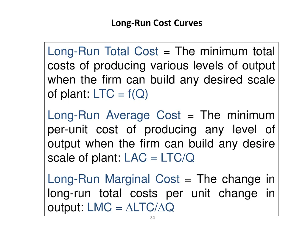 long run cost curves 1