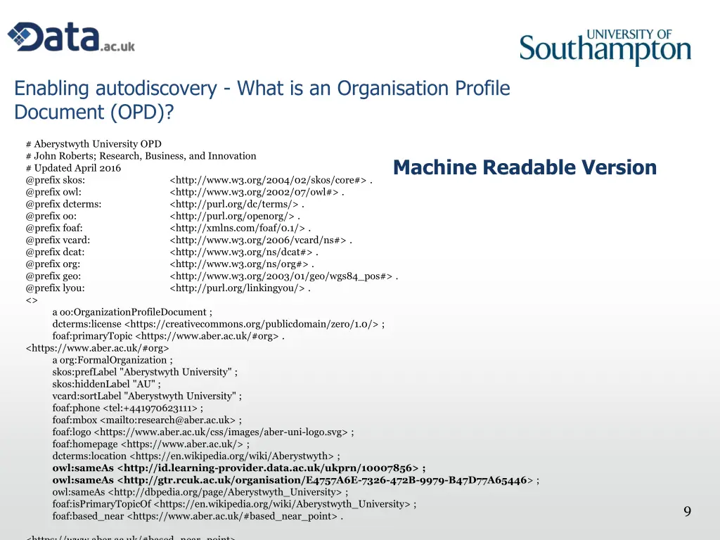 enabling autodiscovery what is an organisation