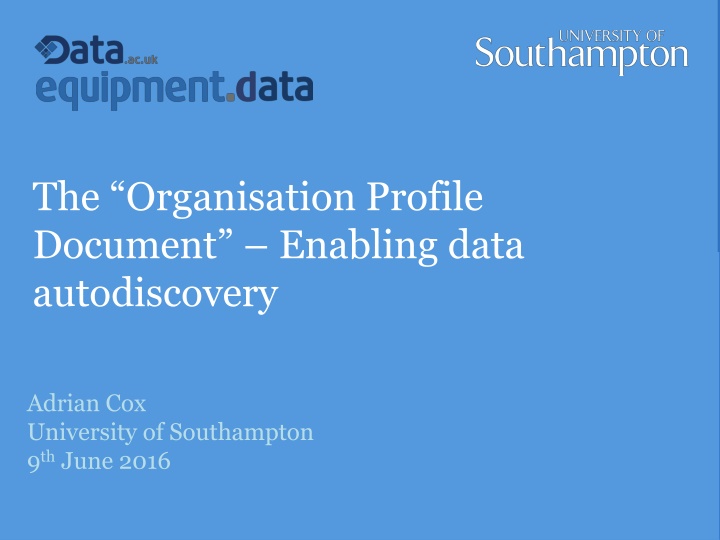 the organisation profile document enabling data