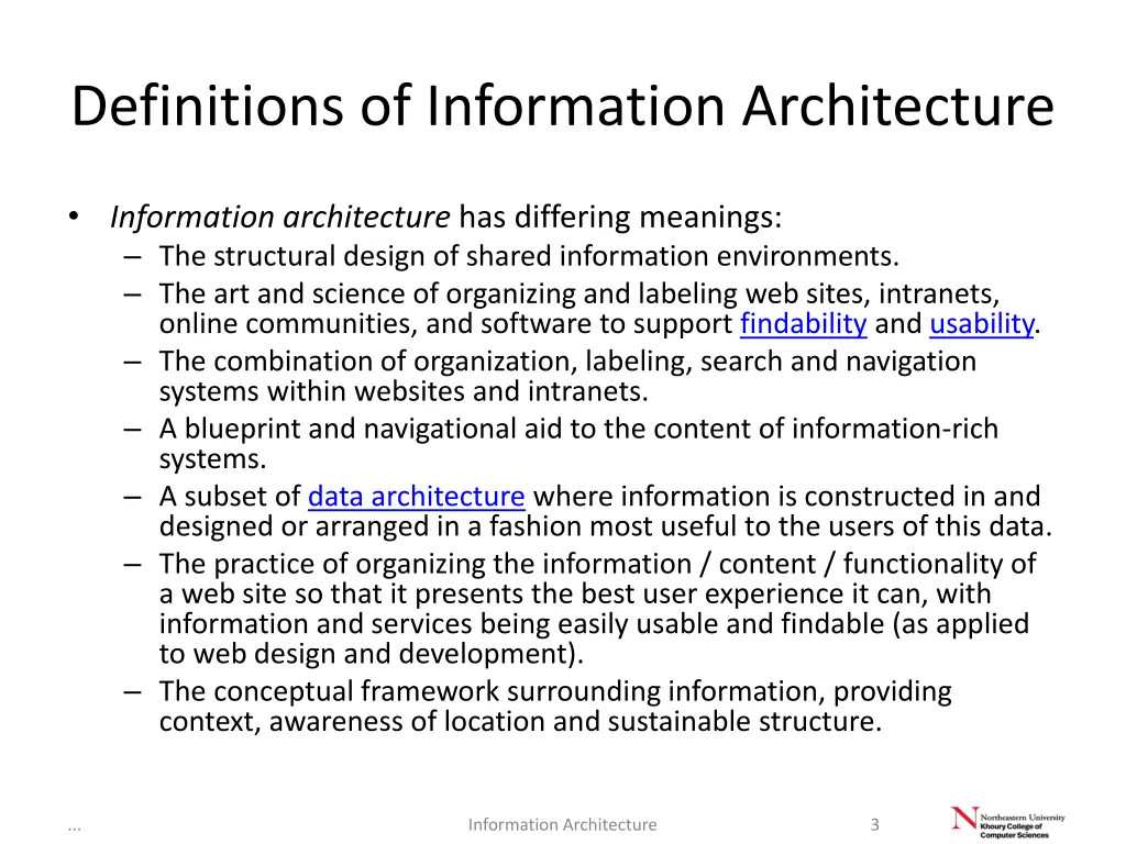 definitions of information architecture