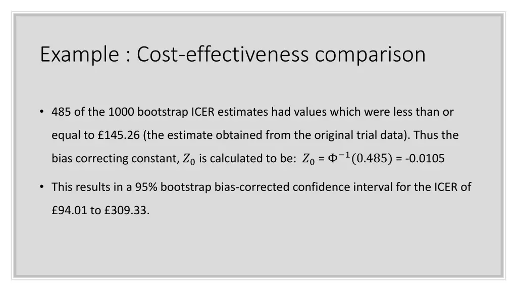 example cost effectiveness comparison
