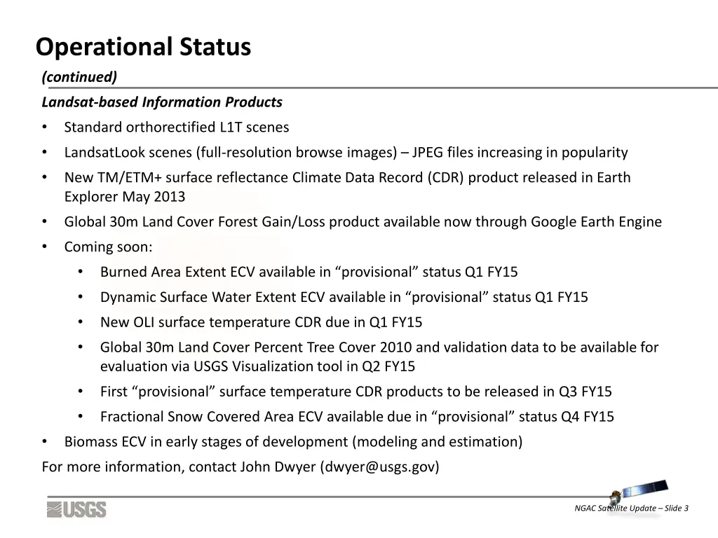 operational status continued