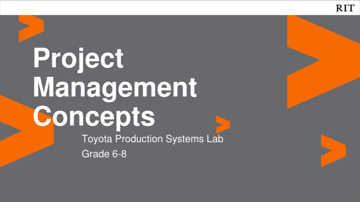 project management concepts toyota production