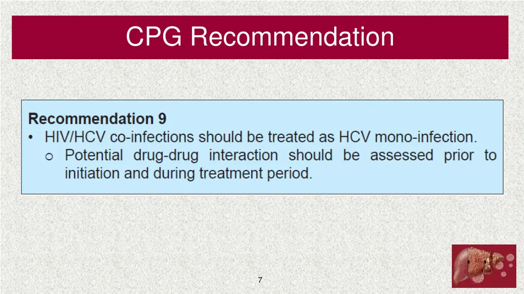cpg recommendation