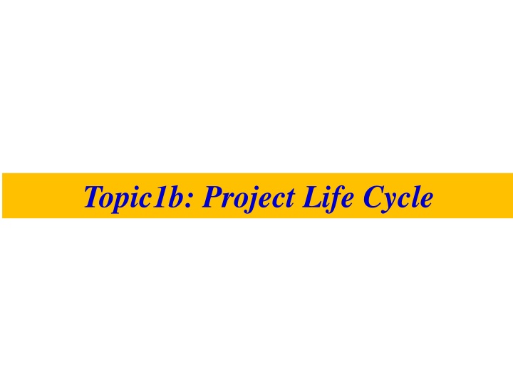 topic1b project life cycle