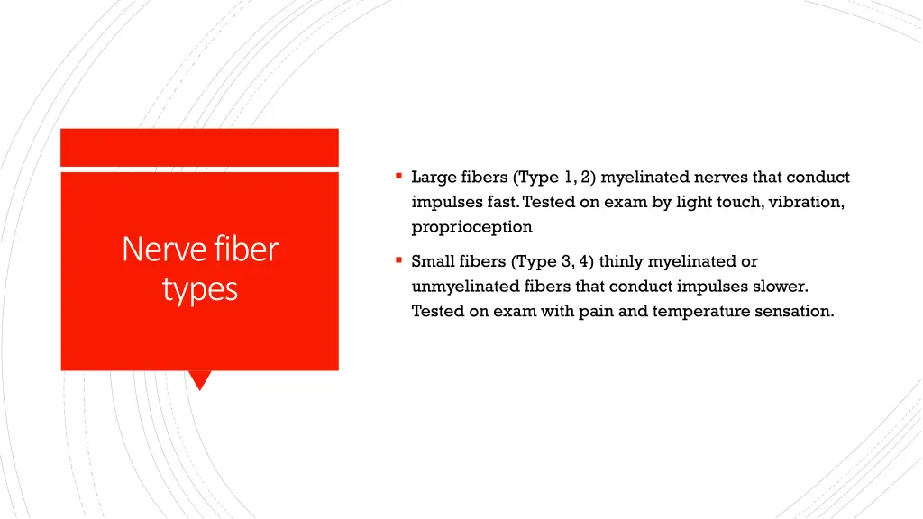 large fibers type 1 2 myelinated nerves that