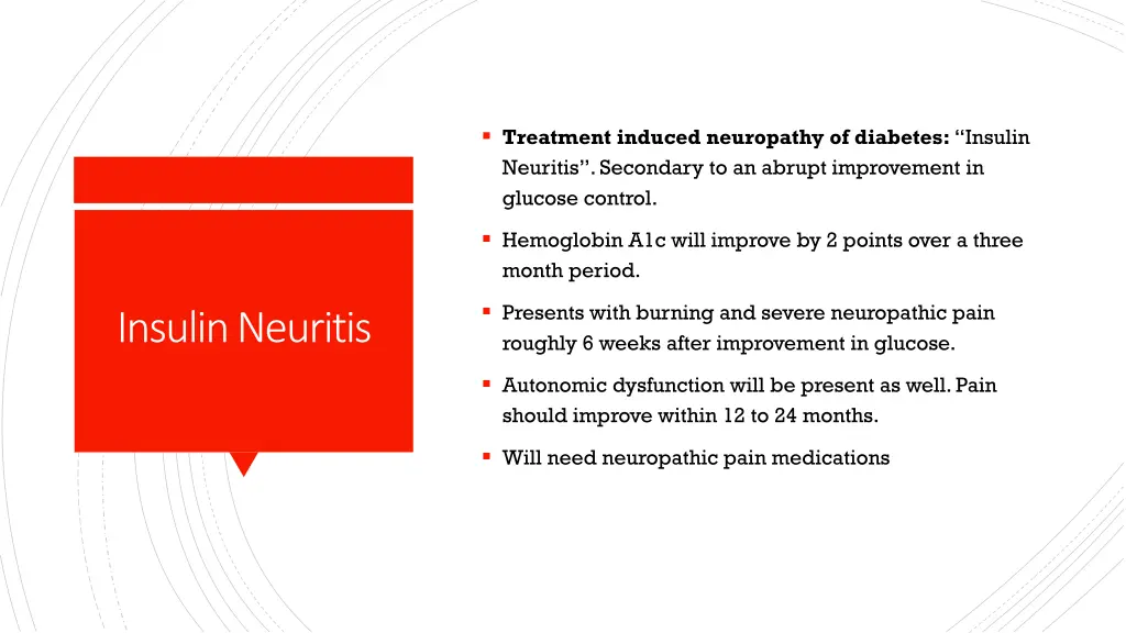treatment induced neuropathy of diabetes insulin