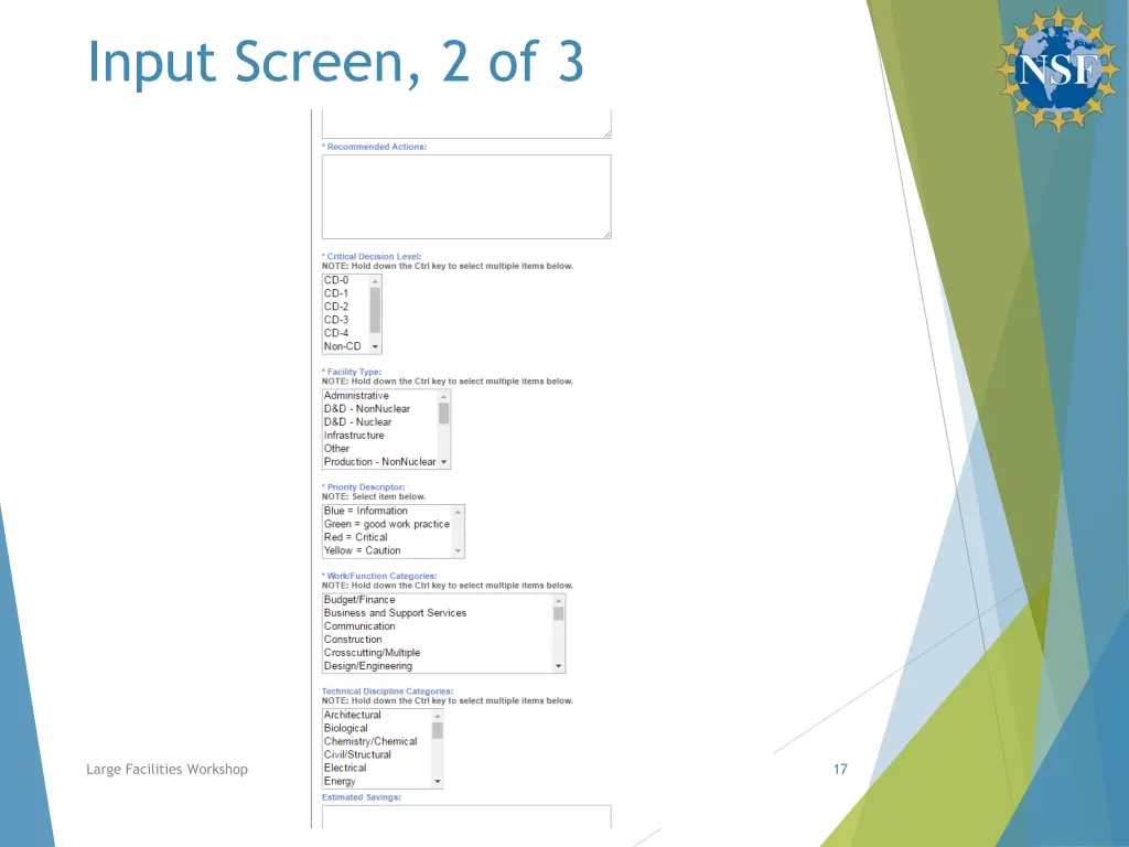 input screen 2 of 3
