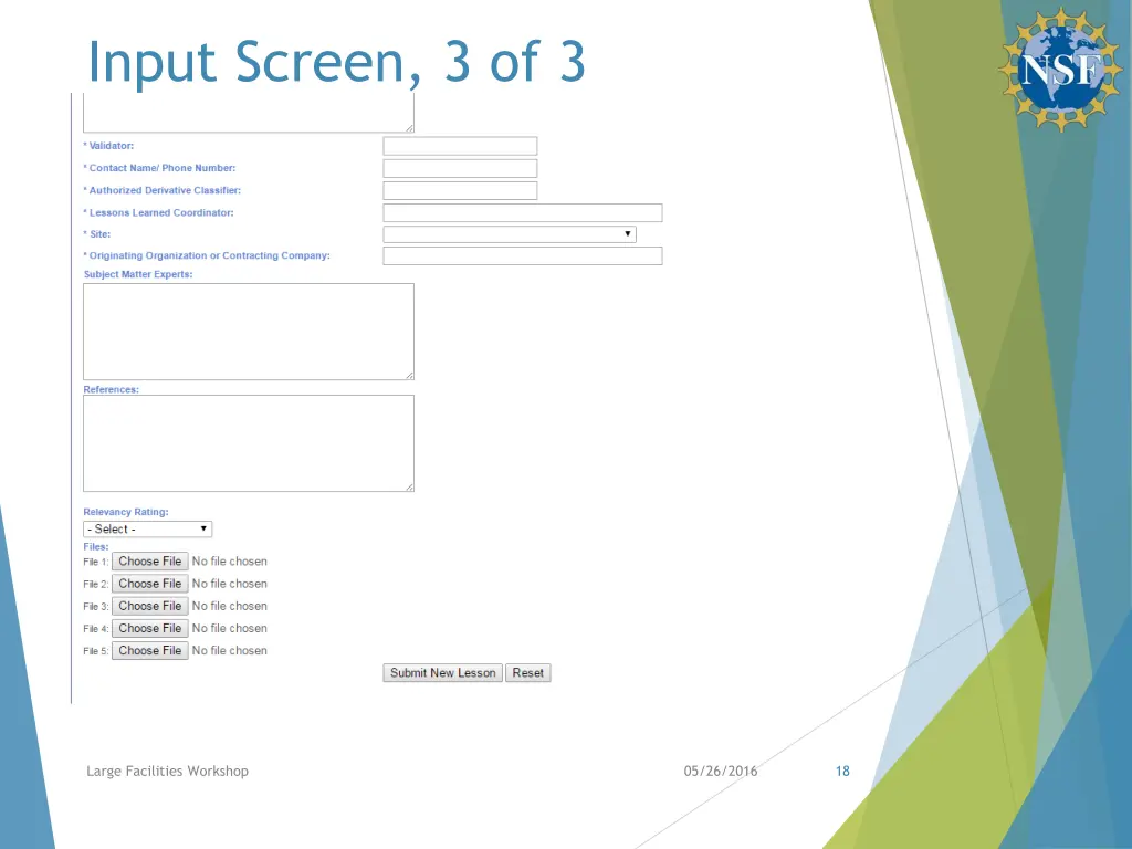 input screen 3 of 3