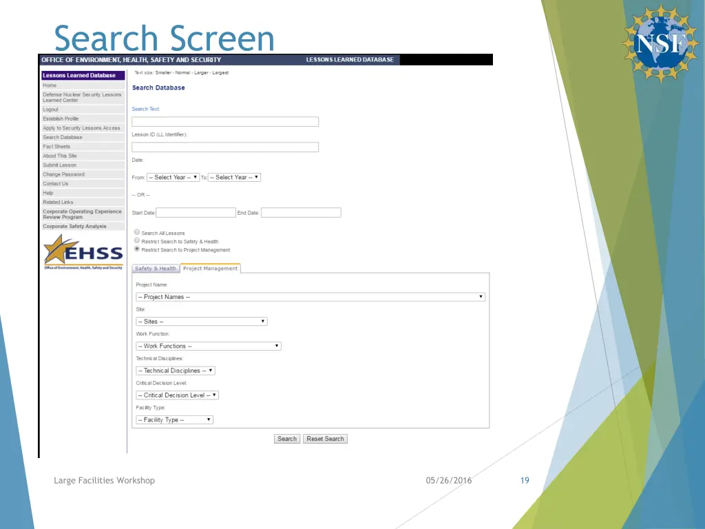 search screen