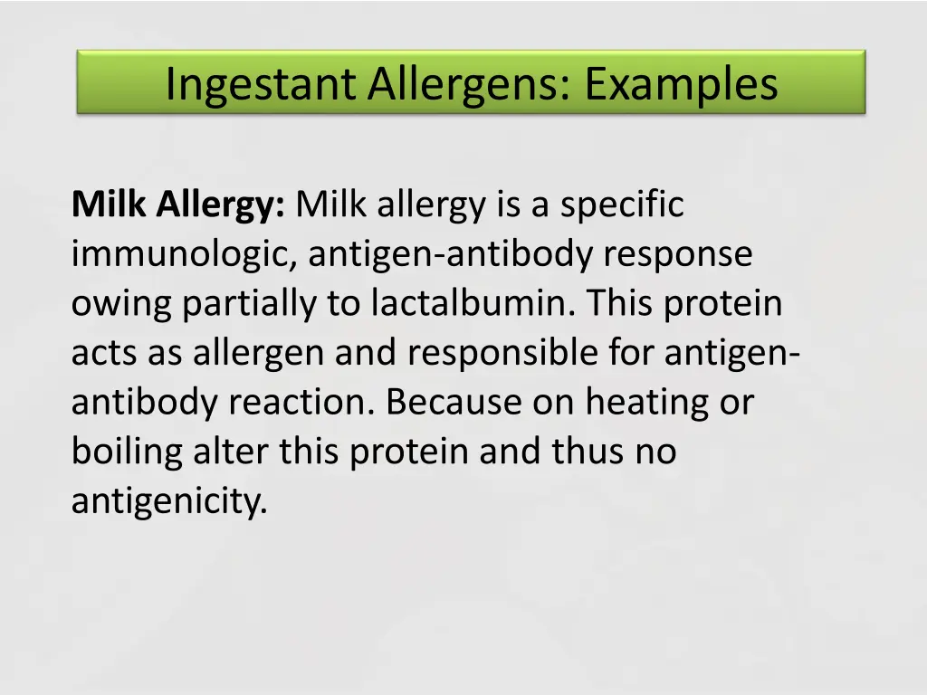 ingestant allergens examples