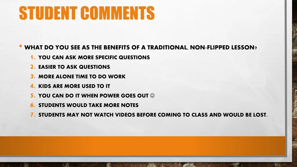 student comments