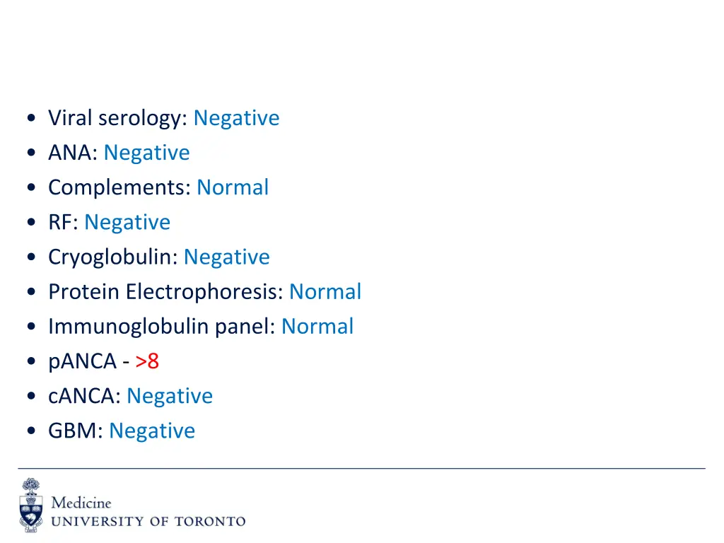viral serology negative ana negative complements
