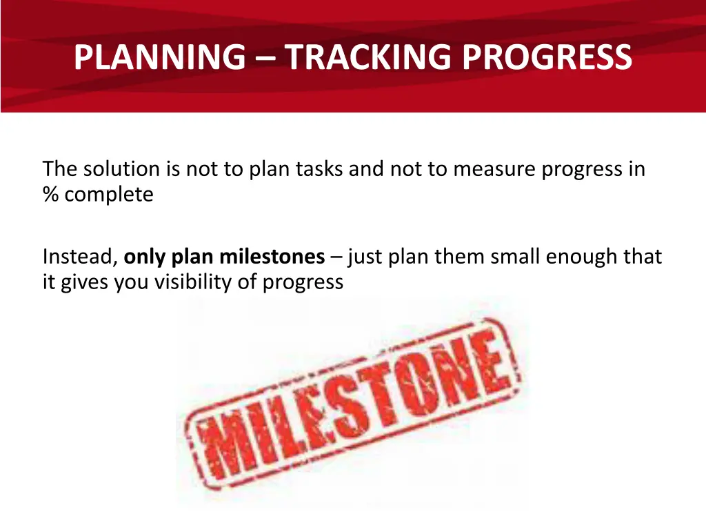 planning tracking progress