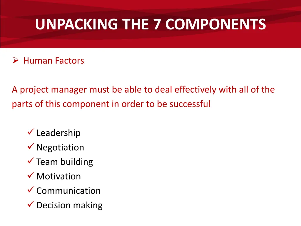 unpacking the 7 components